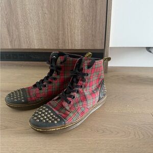 Dr. Martens Plaid High-Top Sneakers